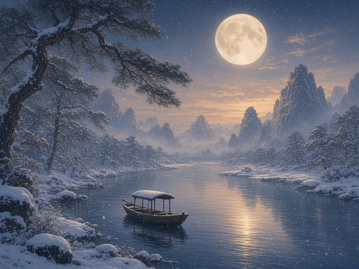 Snow on a river