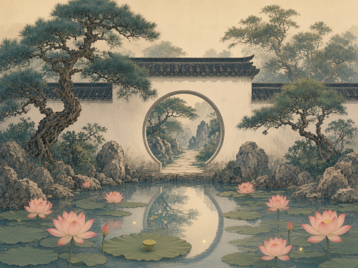 Lotus on a pond